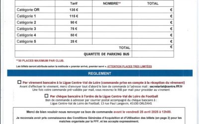 Inscription à la finale Coupe de France 2025