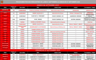 Planning Weekend du 06-07/09