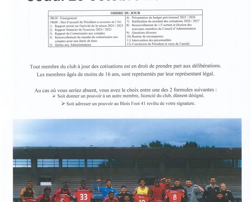 ASSEMBLÉE GÉNÉRALE ORDINAIRE
