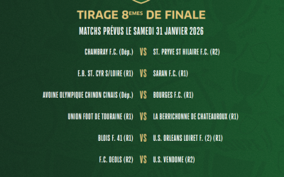 Tirage au sort des 8èmes de Finale Coupe du Centre Val de Loire U18