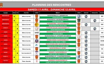 PRÉVISIONNEL DES RENCONTRES DU WEEK-END