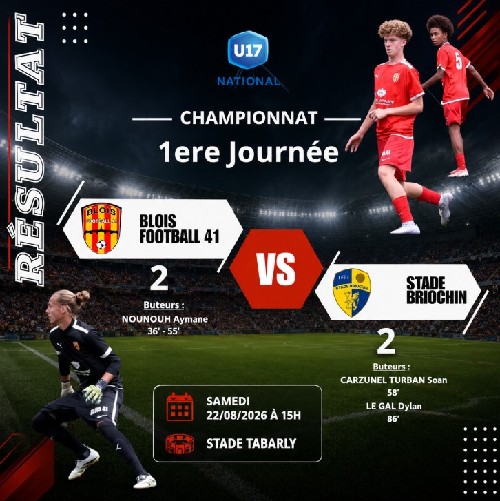 Resultat U17 Nat BF41 Stade Briochin