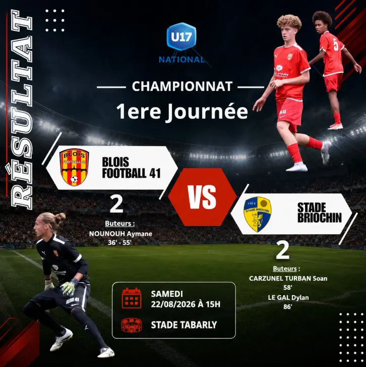 Resultat U17 Nat BF41 Stade Briochin
