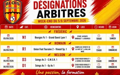 DÉSIGNATIONS DE NOS ARBITRES