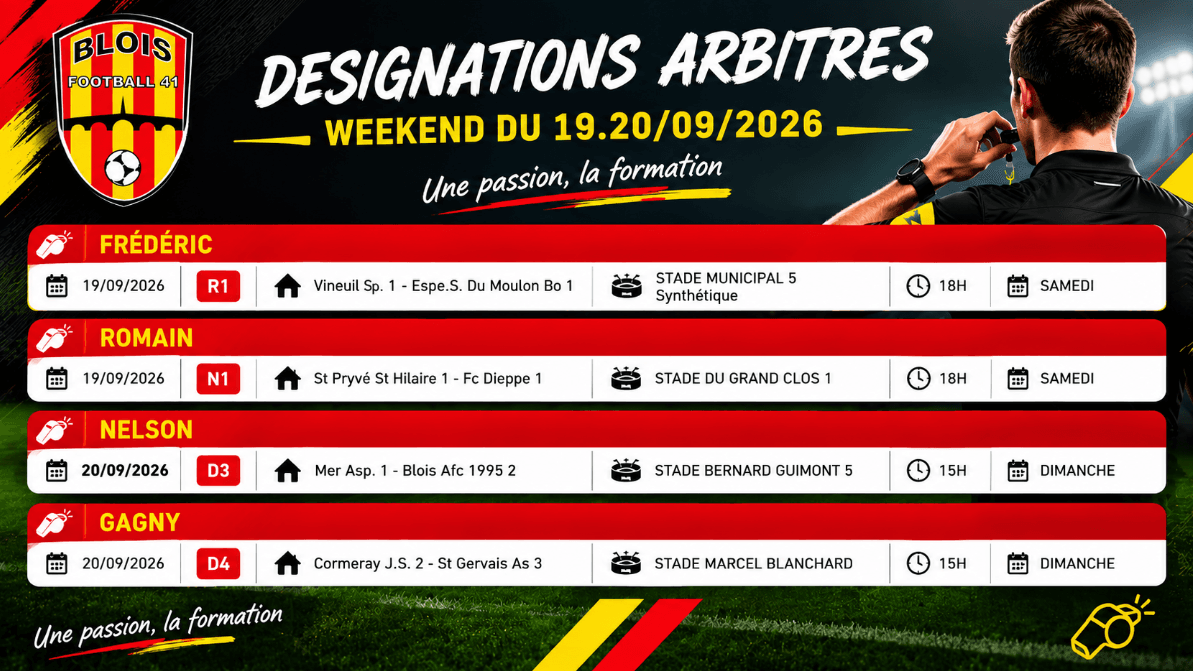Designations arbitres 1920092026